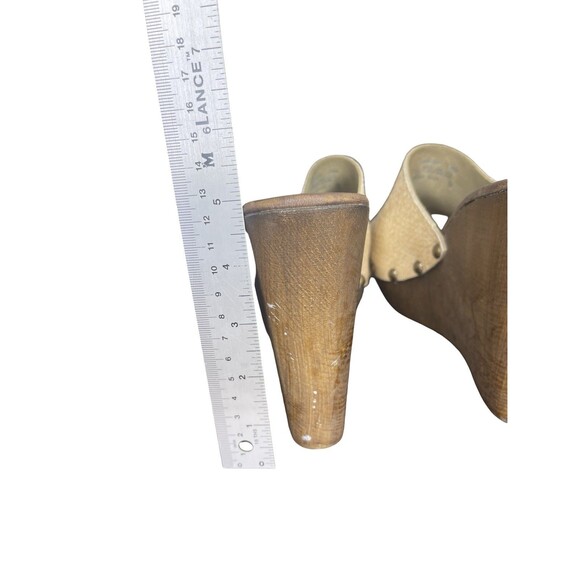 Steve Madden 40 9 Ultra High Wedge platform Wood Slip On Heel Snake Skin - Picture 8 of 12